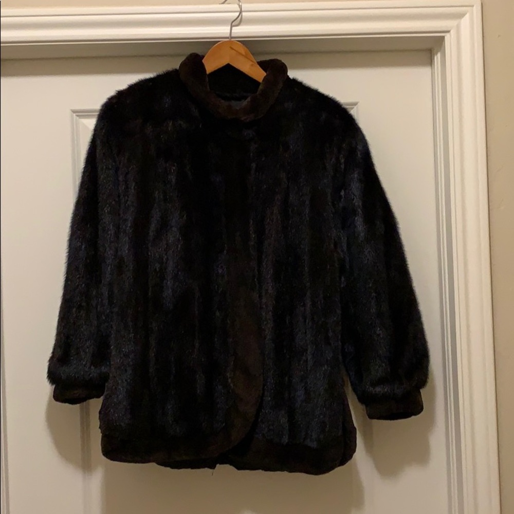 Dark brown mink coat